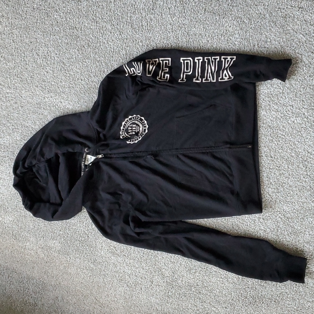 VS Pink zip hoodie, small